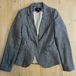 H&M Brown Herringbone Blazer
